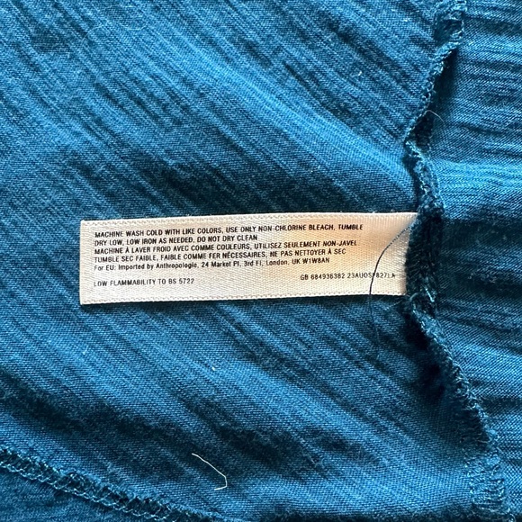 Anthropologie - E by Eloise blue blouse with crochet sleeves - Picture 5 of 6